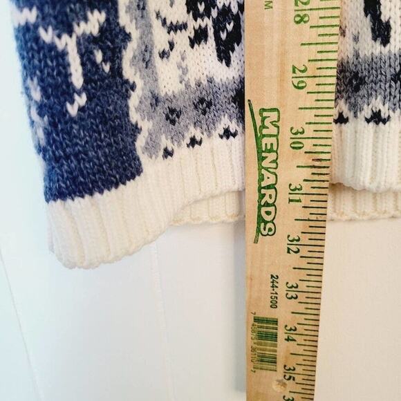 VTG 90s Cut 4 U Womens OS Blue Floral Granny Mixed Media Patchwork Knit Sweater - Picture 8 of 12